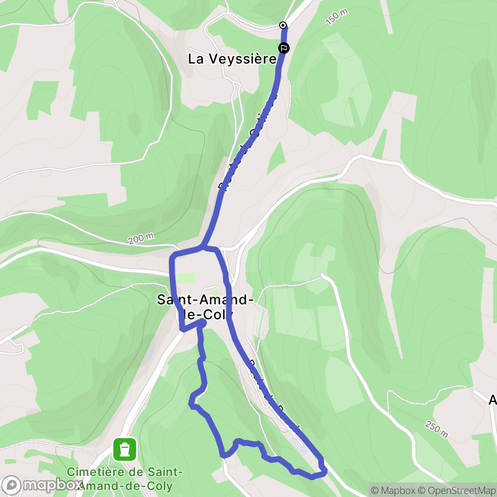 Coly-Saint-Amand : carte du parcours de randonnée - France