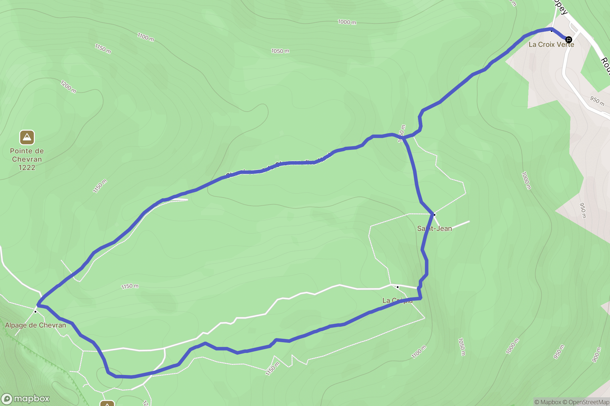Arâches-la-Frasse : carte du parcours de randonnée - France