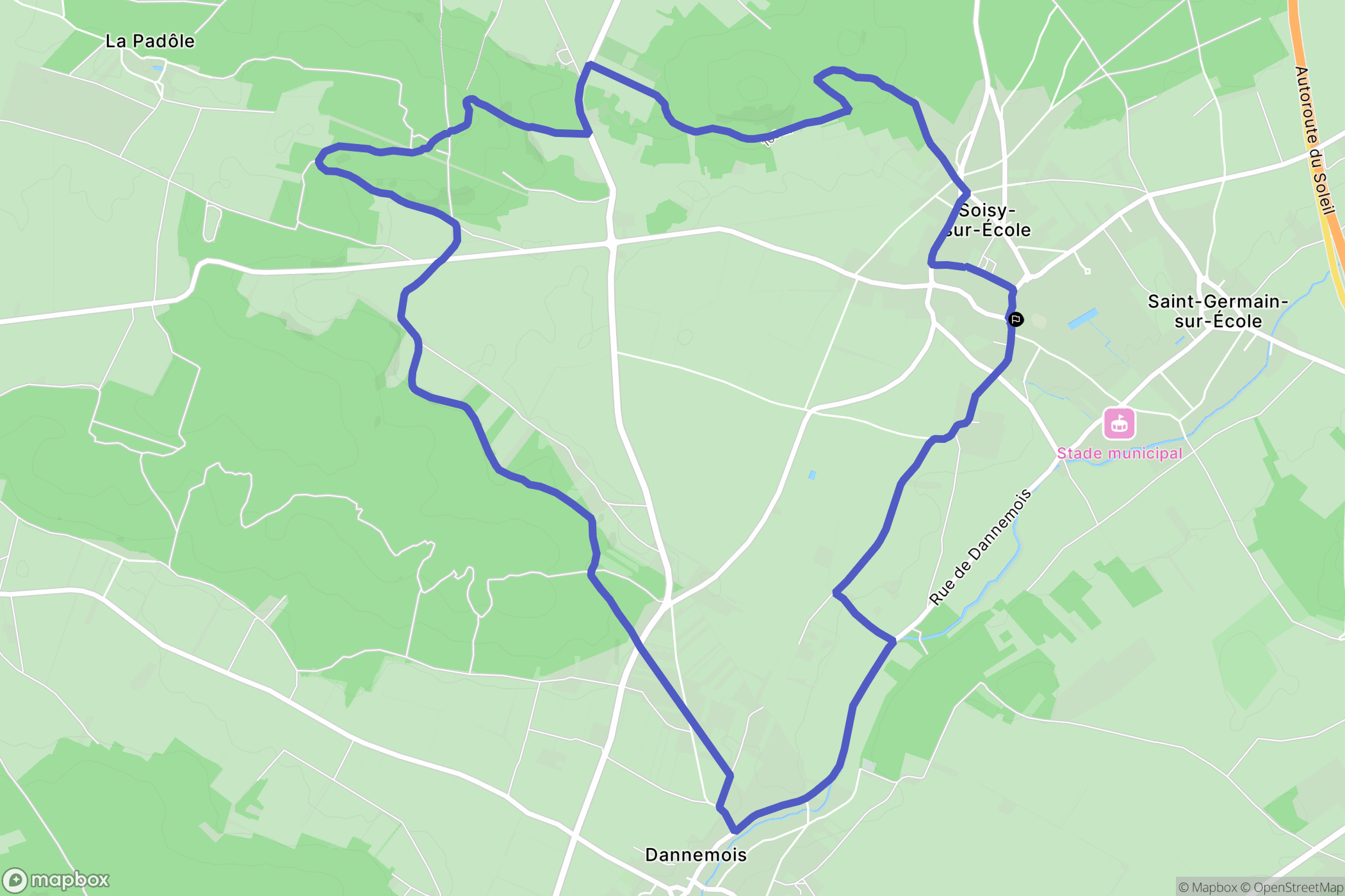 Soisy-sur-École : carte du parcours de randonnée - France