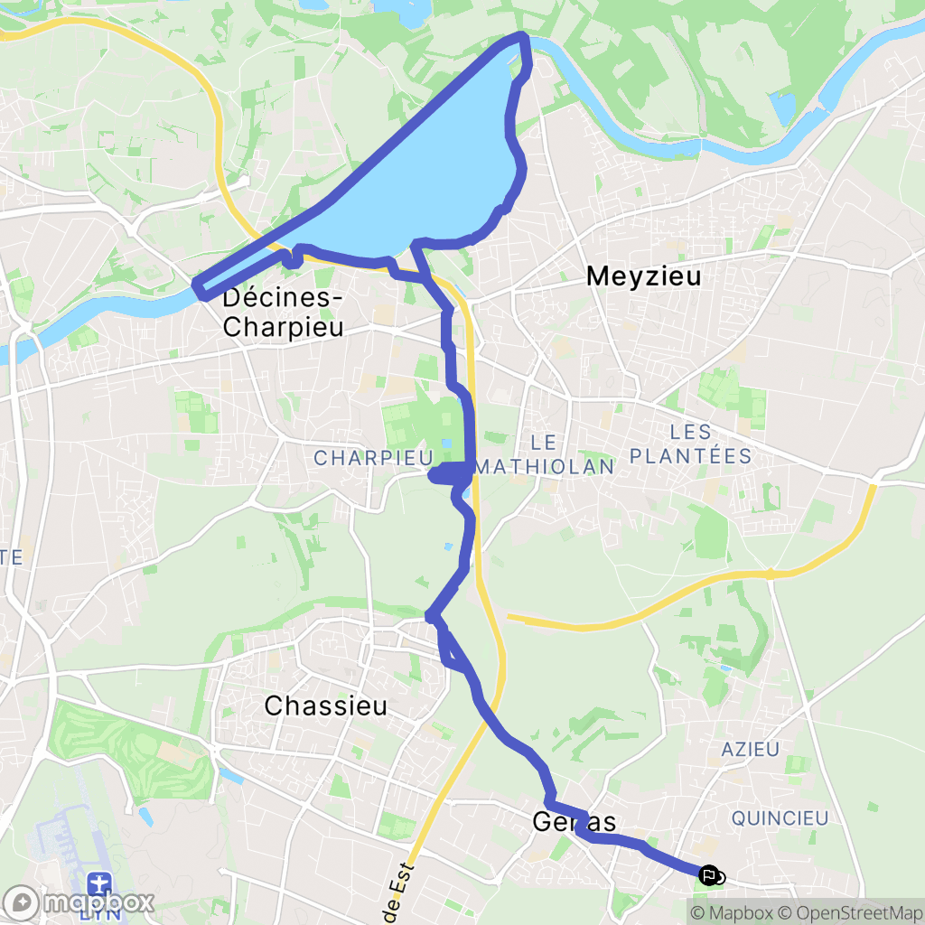 Genas : carte du parcours de randonnée - France