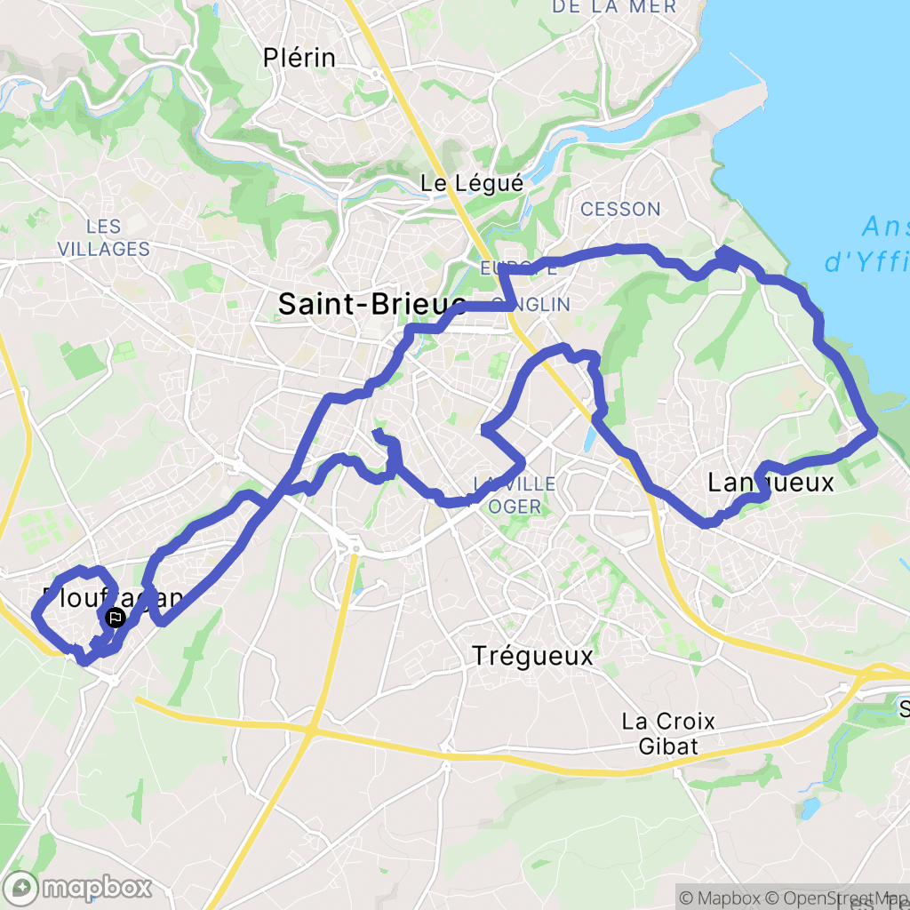 Ploufragan : carte du parcours de randonnée - France