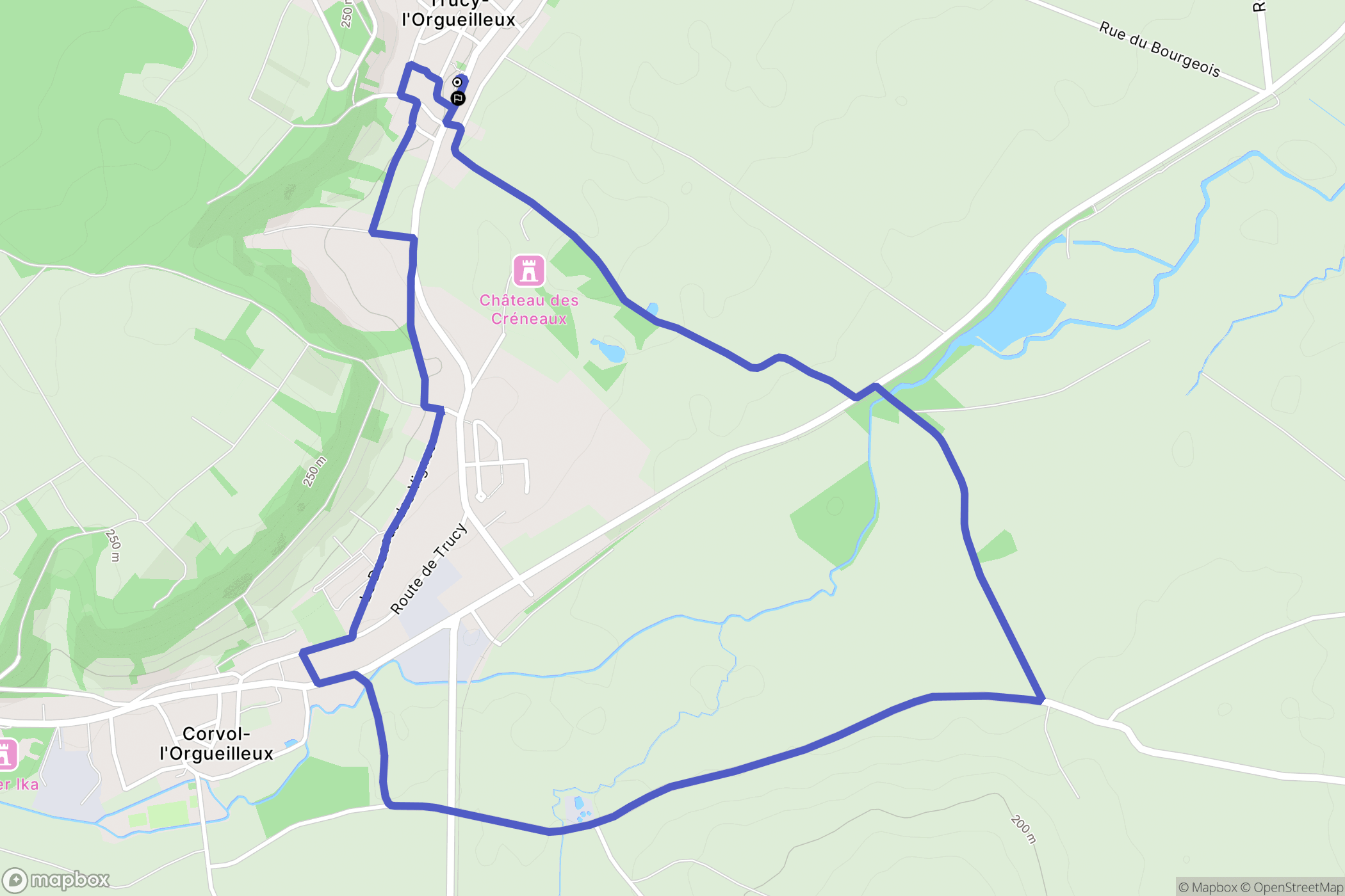 Trucy-l'Orgueilleux : carte du parcours de randonnée - France