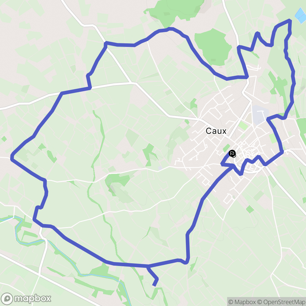 Caux : carte du parcours de randonnée - France