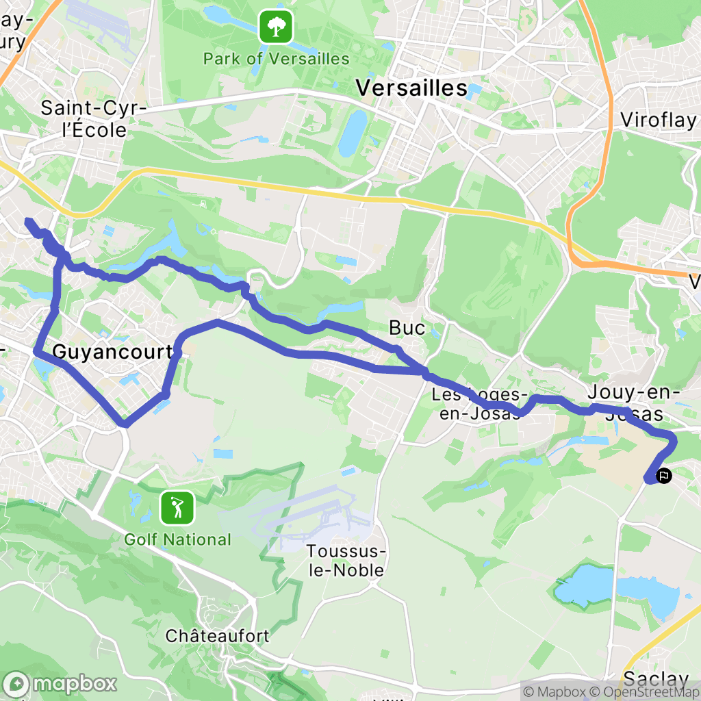 Saclay : carte du parcours de randonnée - France