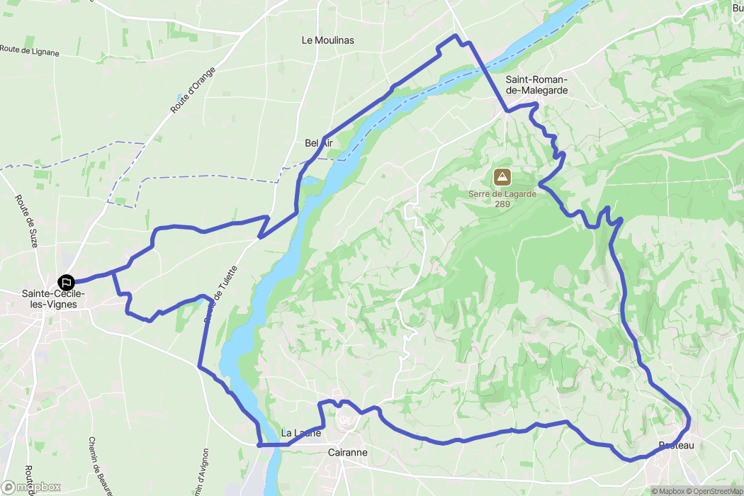 Sainte-Cécile-les-Vignes : carte du parcours de randonnée - France