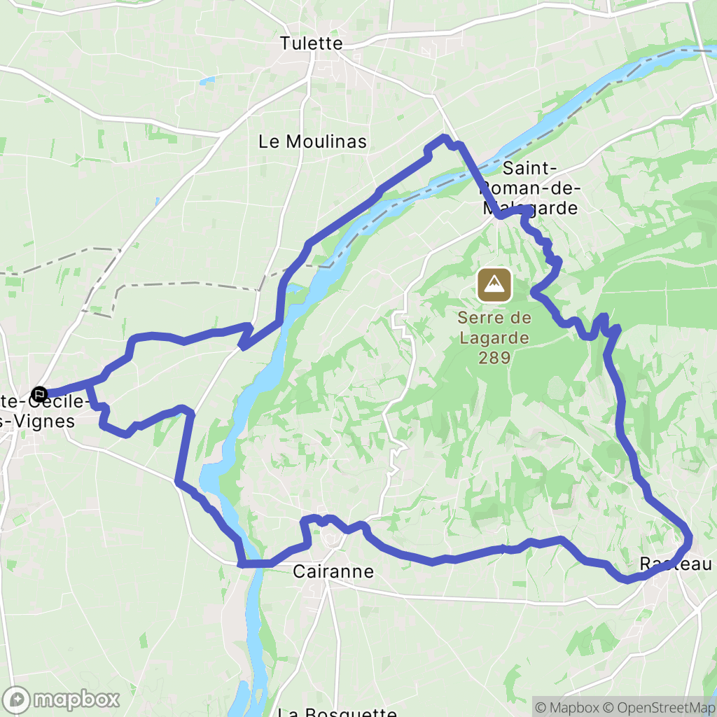 Sainte-Cécile-les-Vignes : carte du parcours de randonnée - France