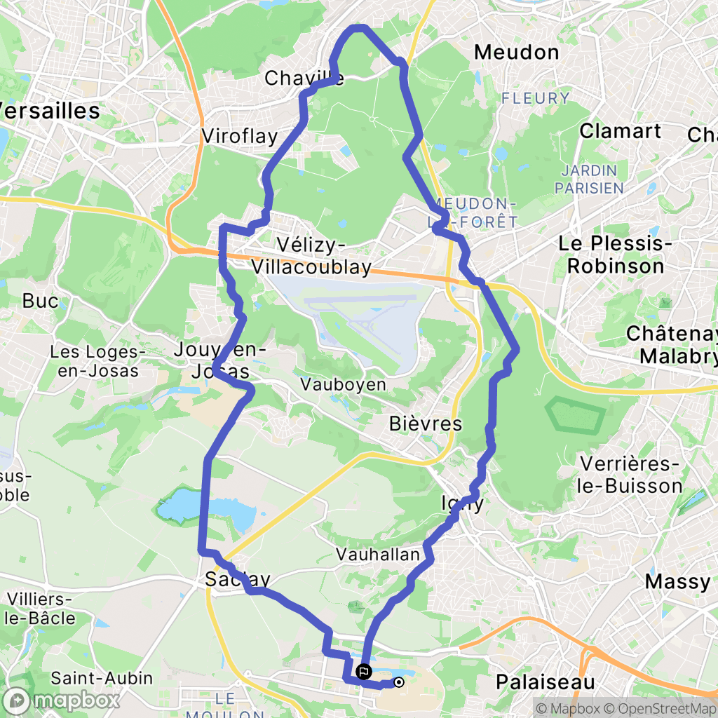 Palaiseau : carte du parcours de randonnée - France