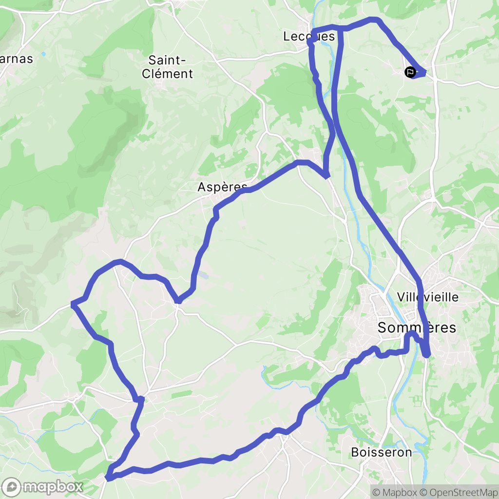 Fontanes : carte du parcours de randonnée - France