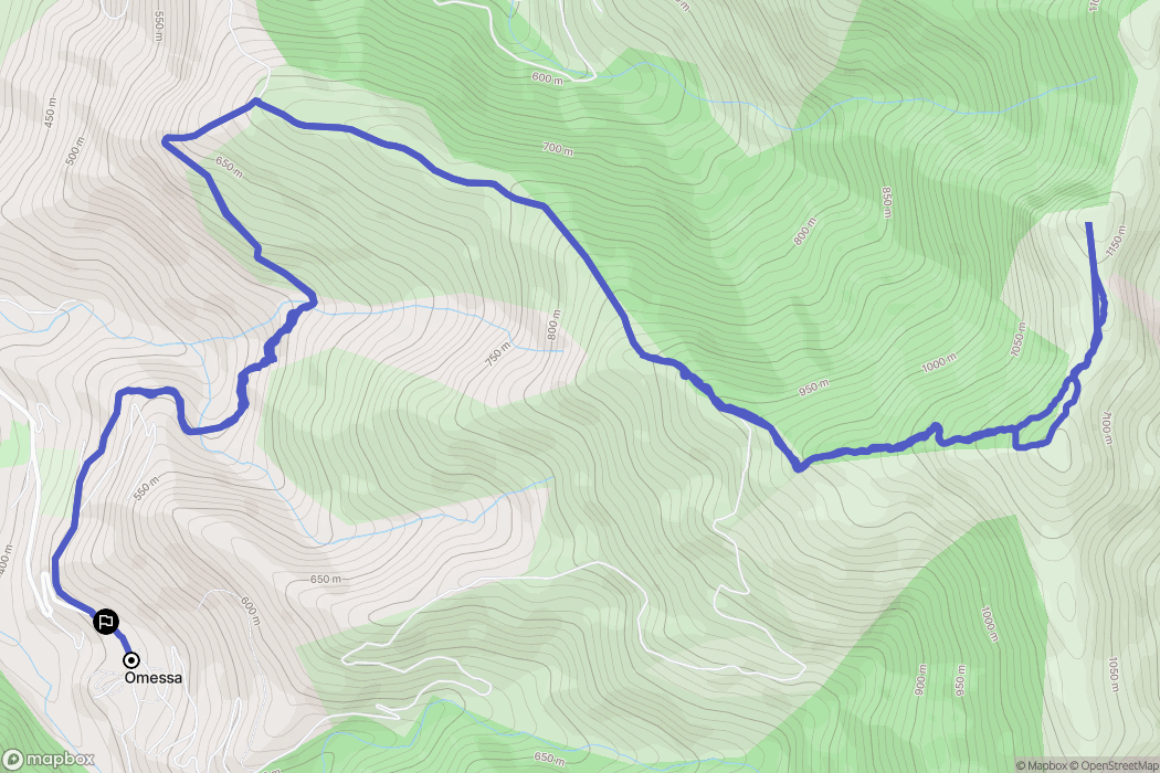 Omessa : carte du parcours de randonnée - France