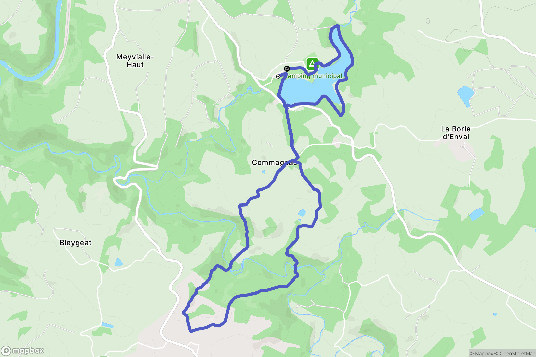 Vigeois : carte du parcours de randonnée - France