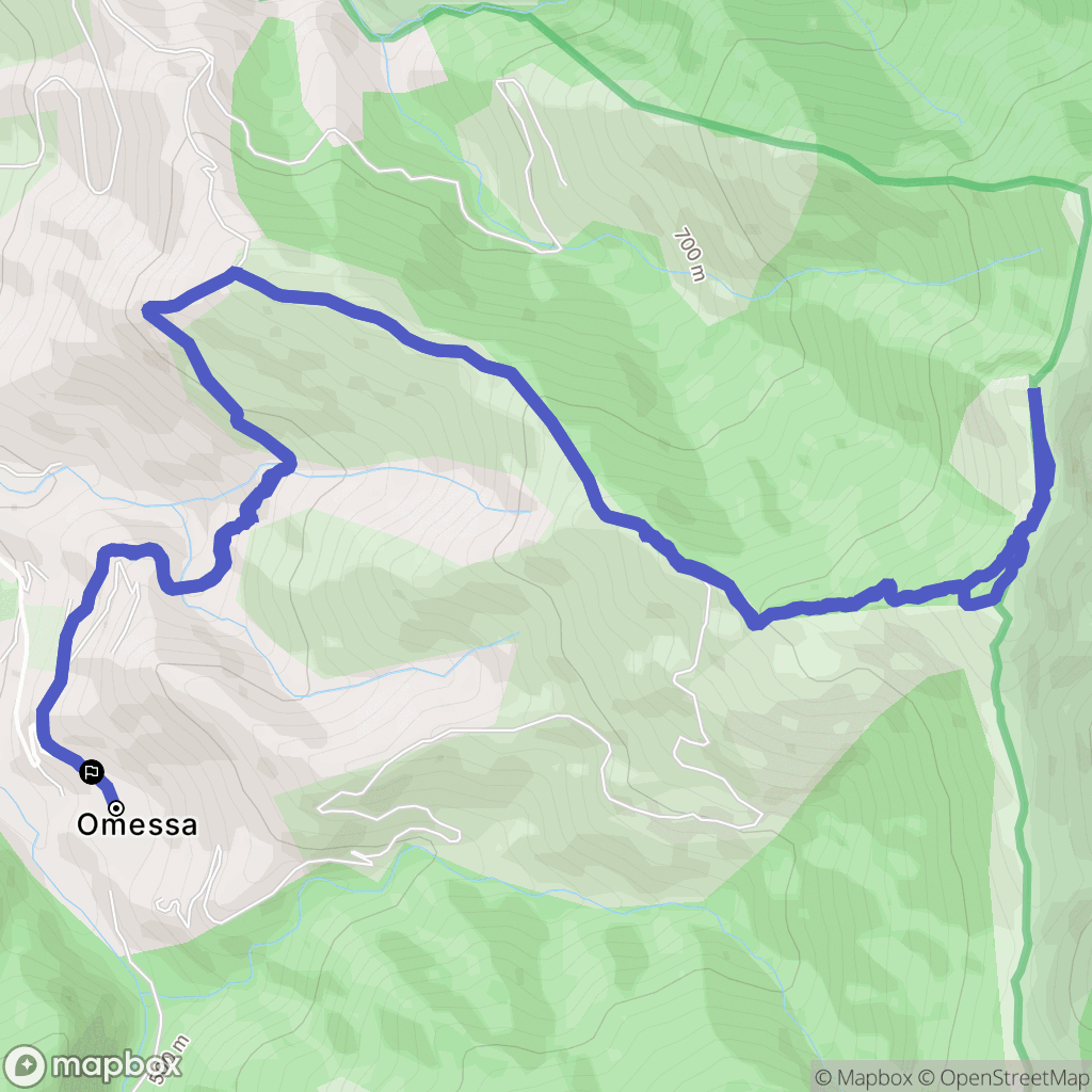 Omessa : carte du parcours de randonnée - France