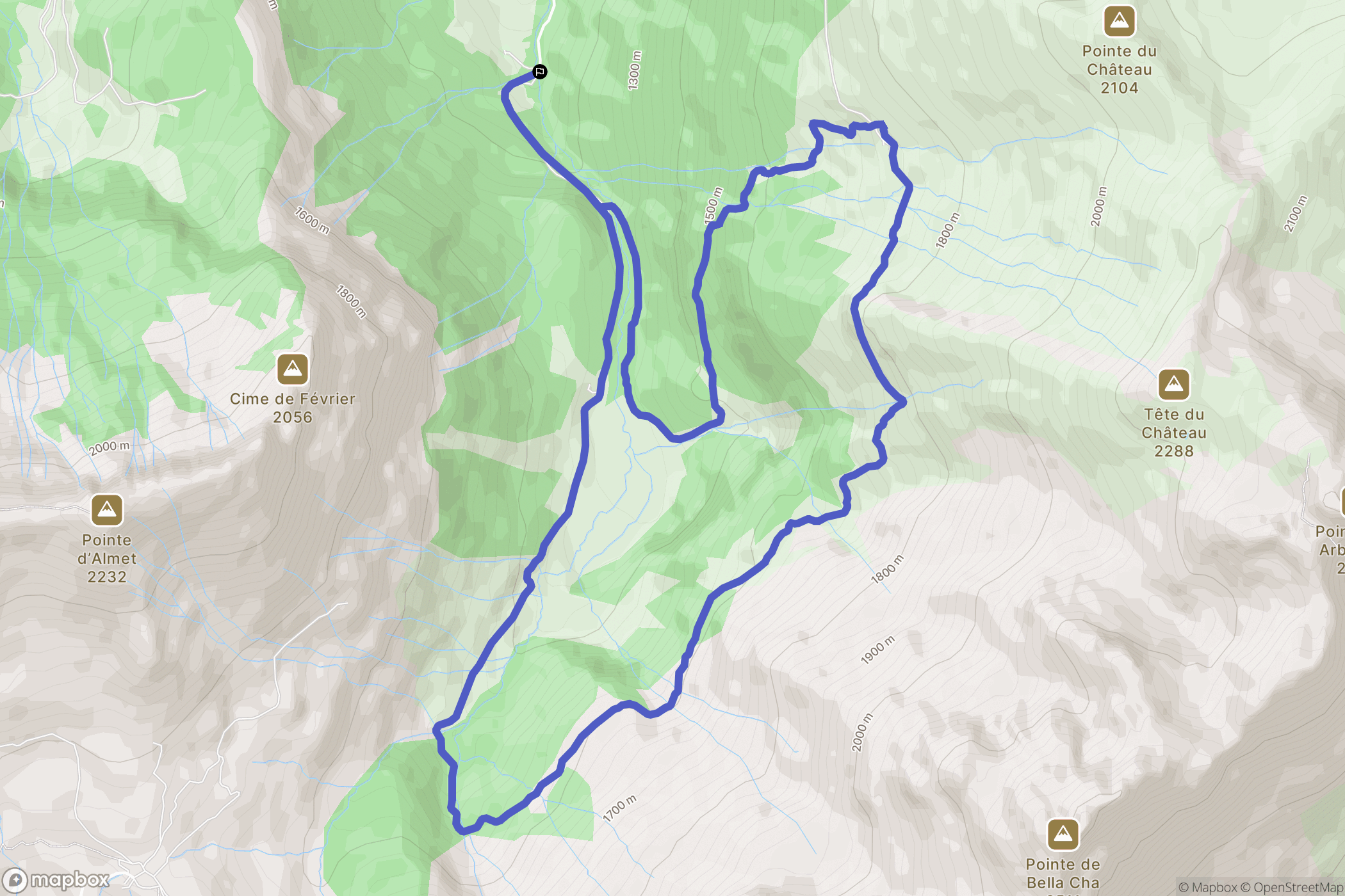 Le Reposoir : carte du parcours de randonnée - France