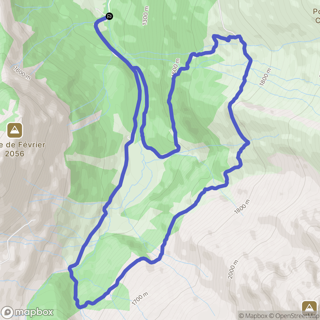 Le Reposoir : carte du parcours de randonnée - France