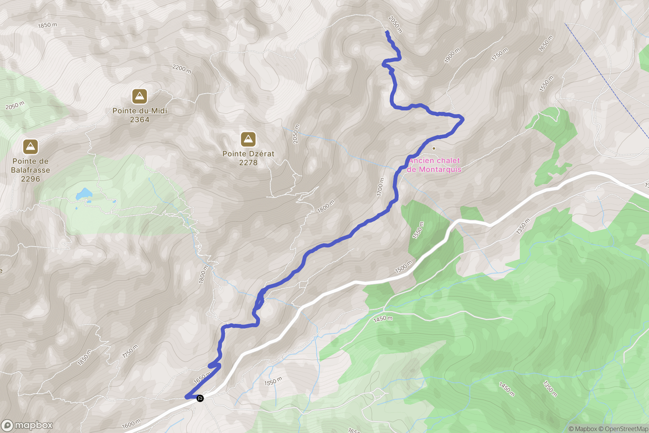 Le Reposoir : carte du parcours de randonnée - France