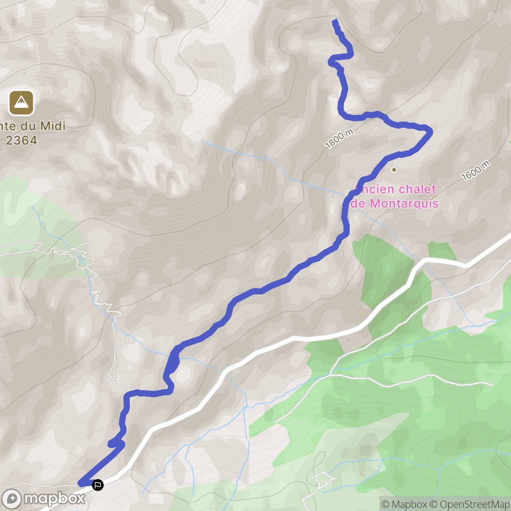 Le Reposoir : carte du parcours de randonnée - France