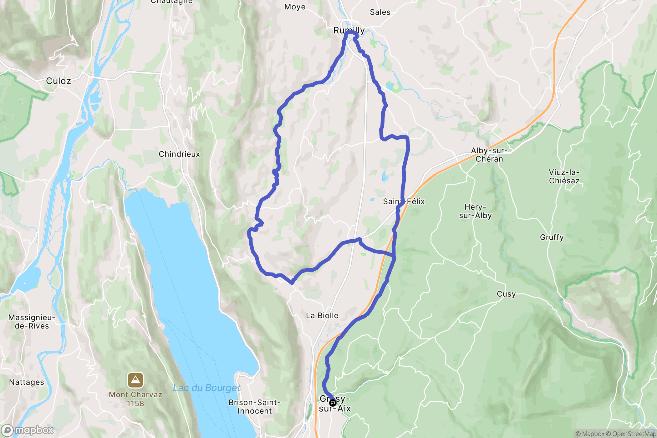 Grésy-sur-Aix : carte du parcours de randonnée - France