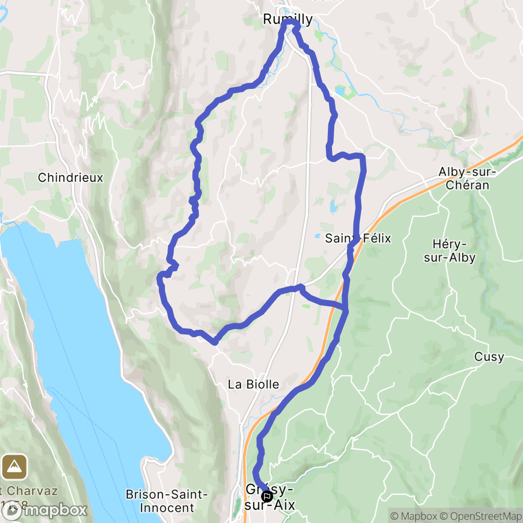 Grésy-sur-Aix : carte du parcours de randonnée - France