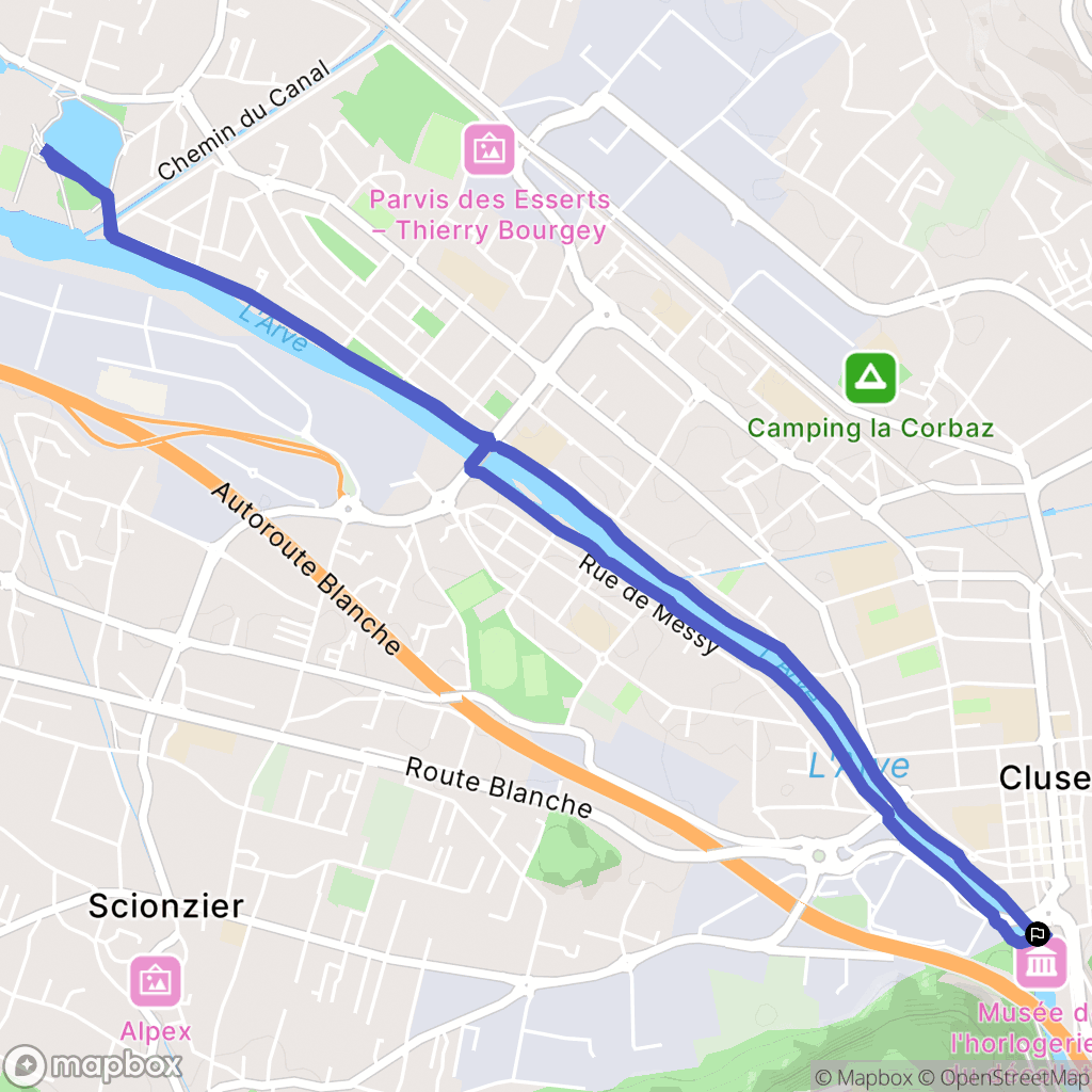 Cluses : carte du parcours de randonnée - France