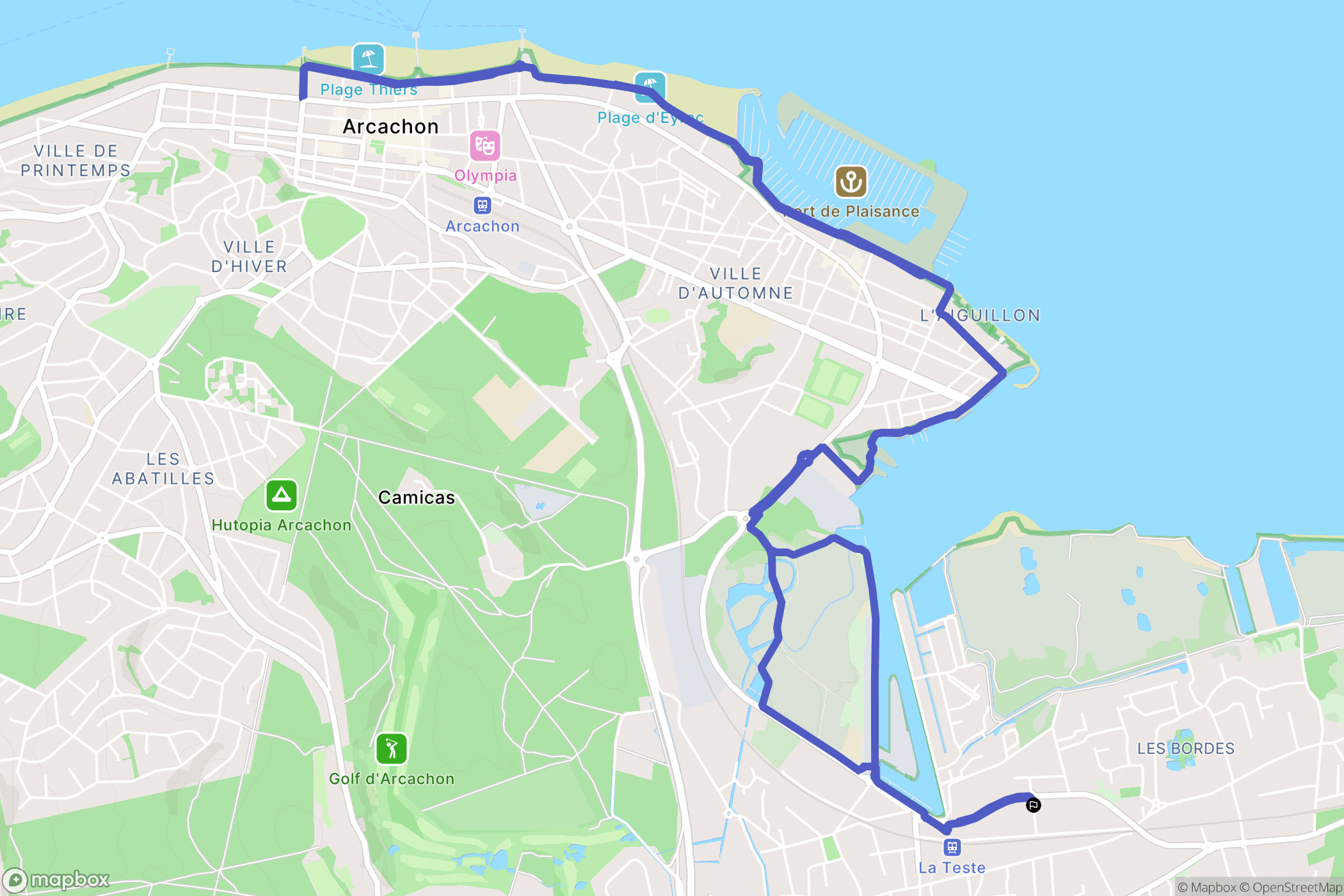 La Teste-de-Buch : carte du parcours de randonnée - France