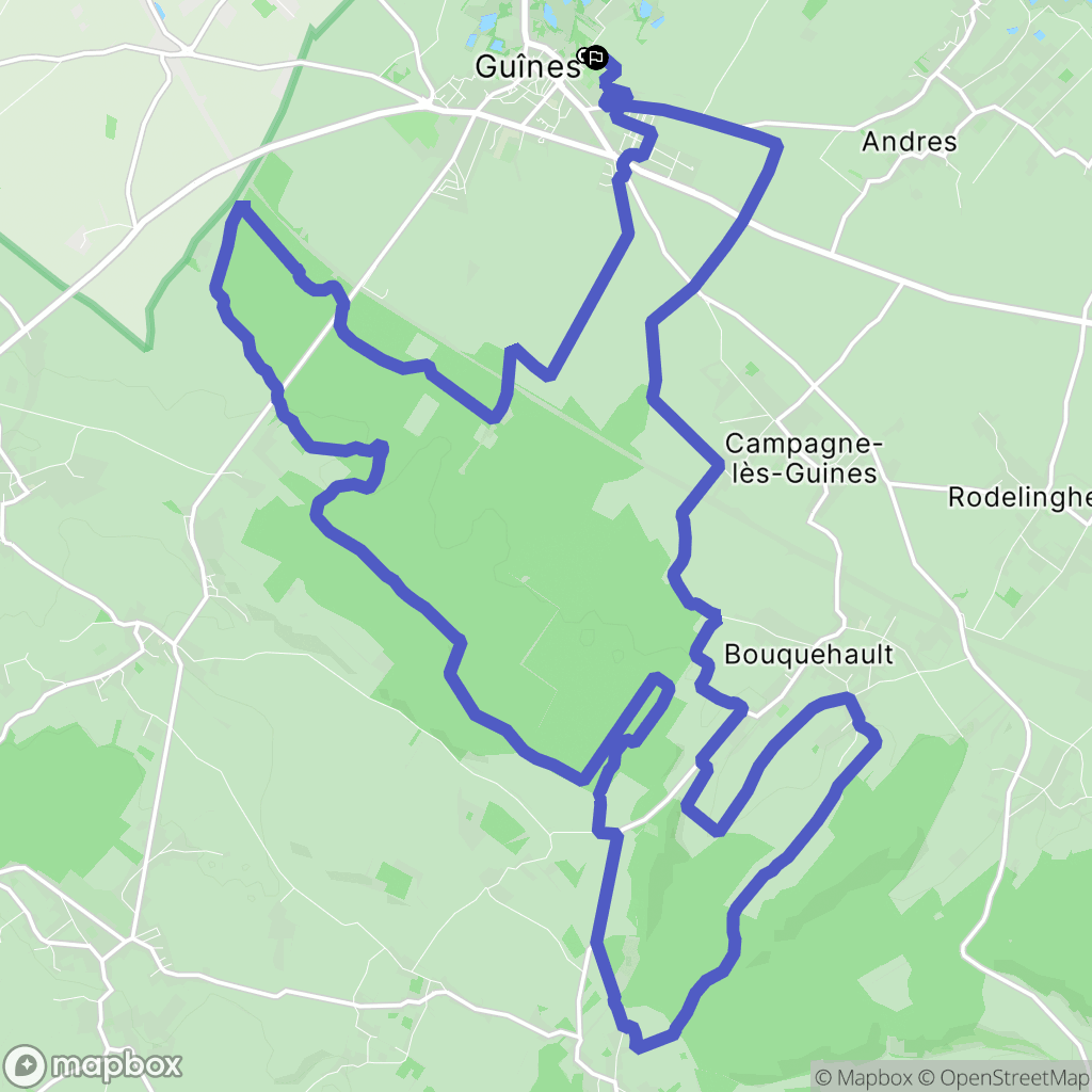 Guines : carte du parcours de randonnée - France