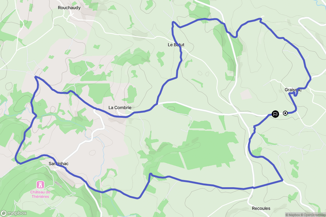 Argences-en-Aubrac : carte du parcours de randonnée - France