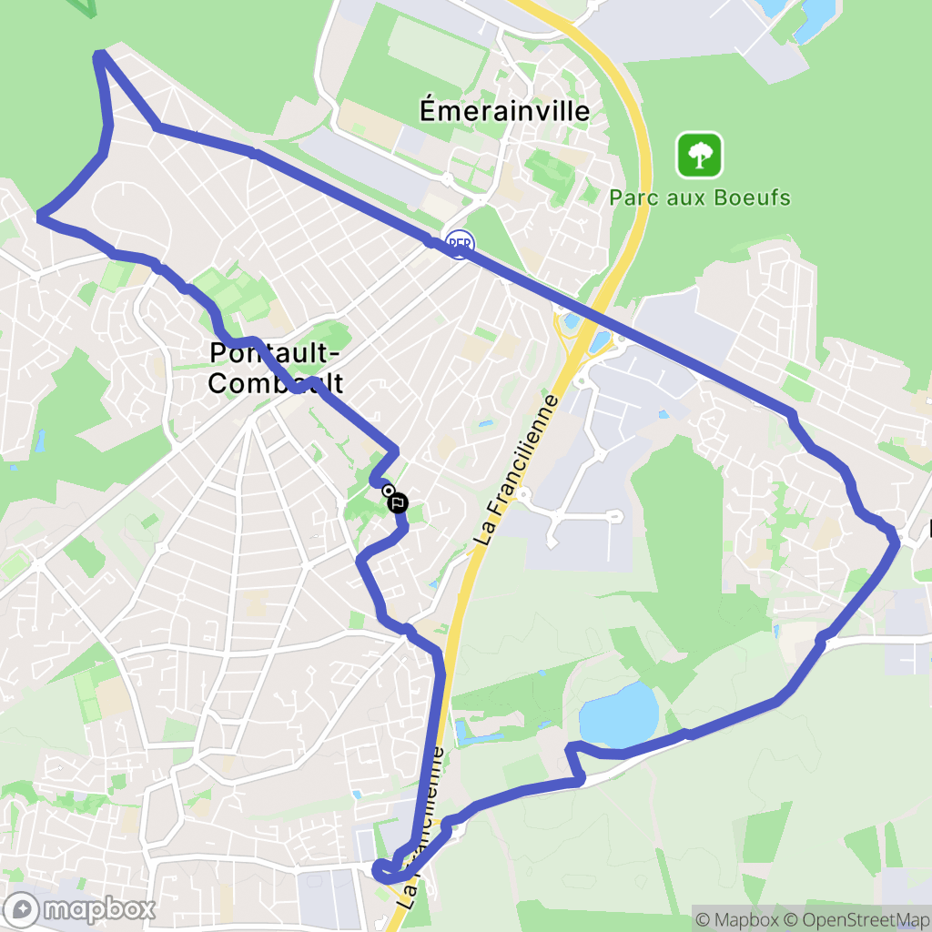 Pontault-Combault : carte du parcours de randonnée - France