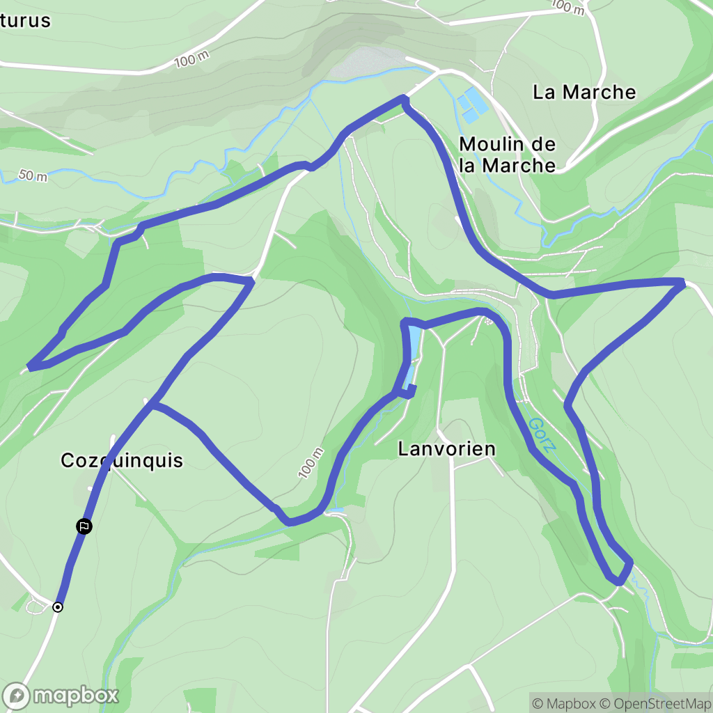 Pleyben : carte du parcours de randonnée - France