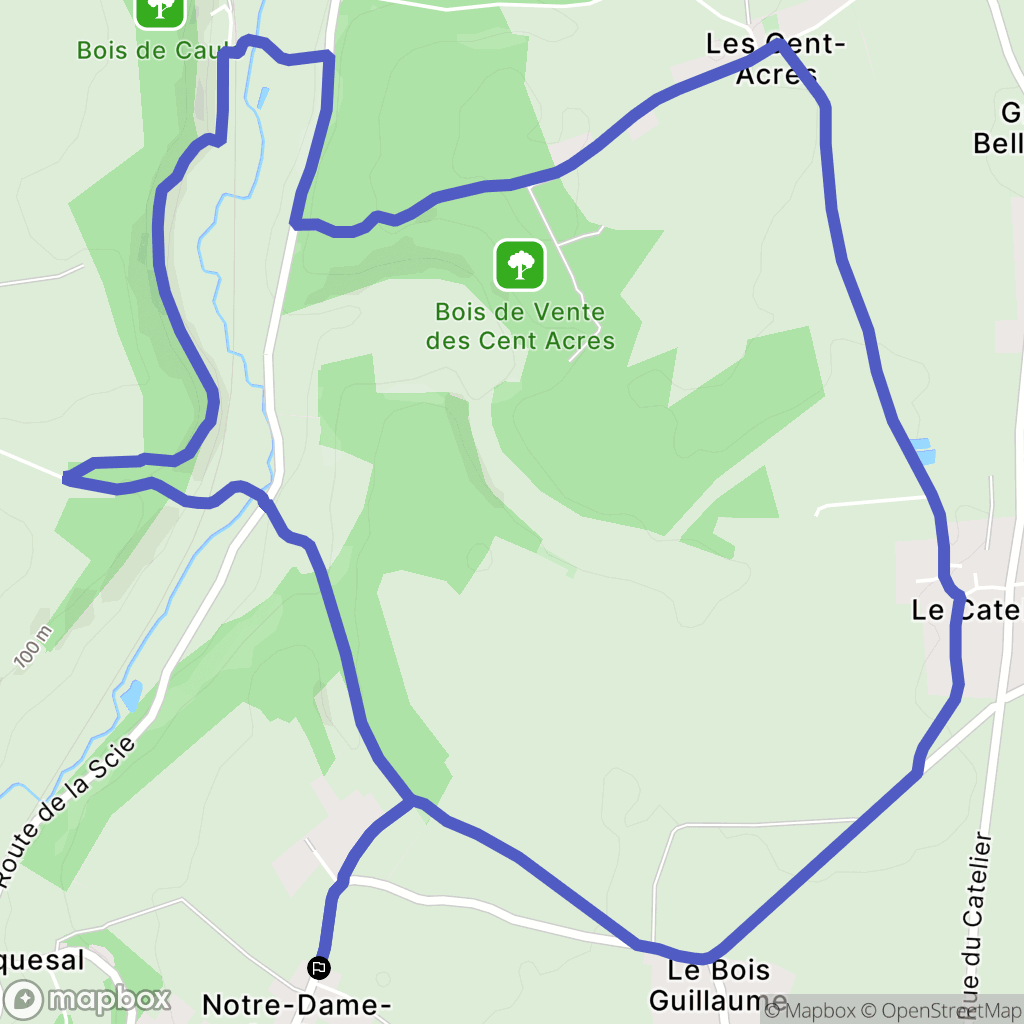 Notre-Dame-du-Parc : carte du parcours de randonnée - France