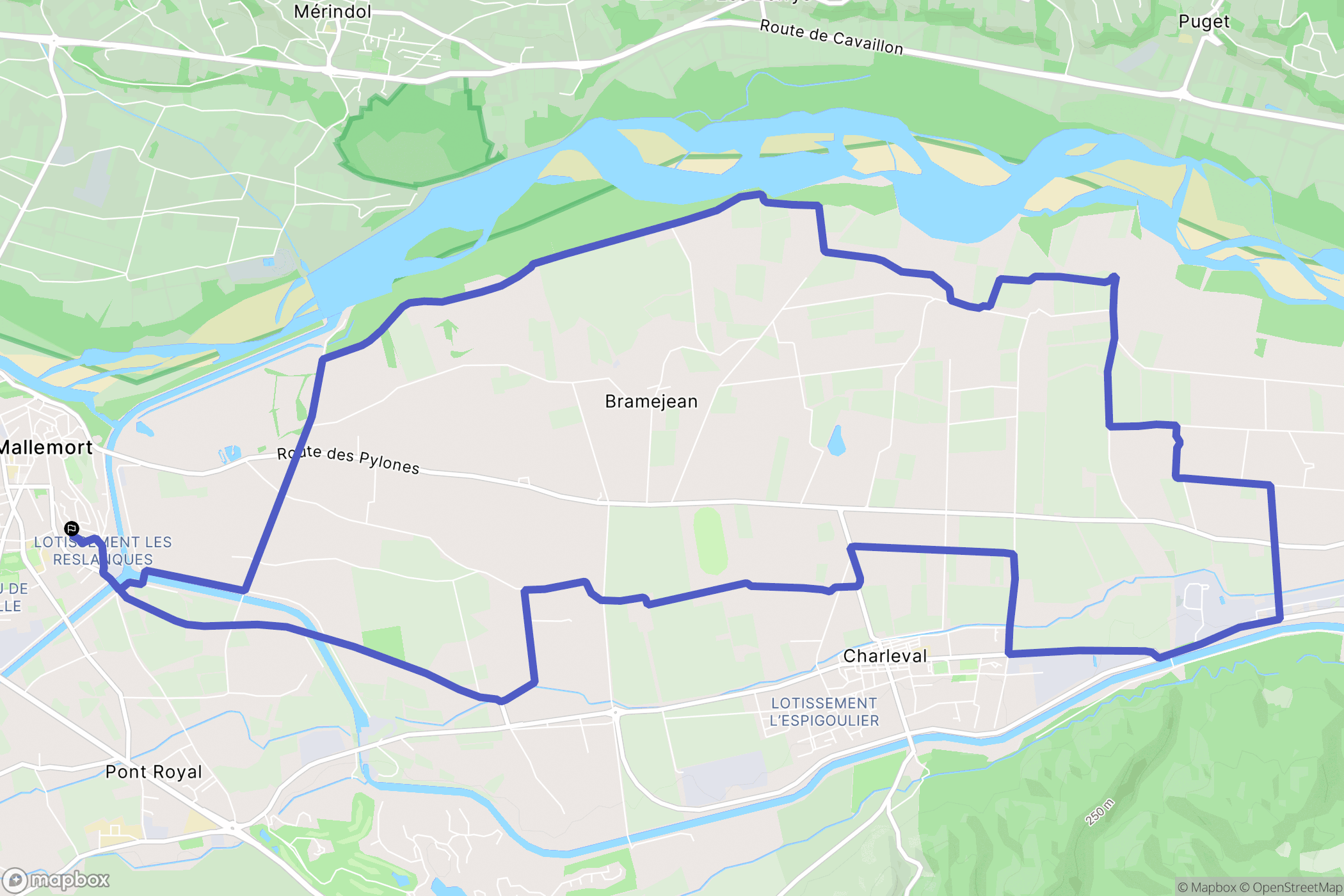Mallemort : carte du parcours de randonnée - France