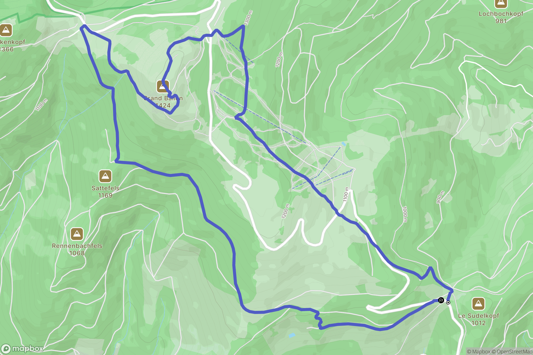 Goldbach-Altenbach : carte du parcours de randonnée - France
