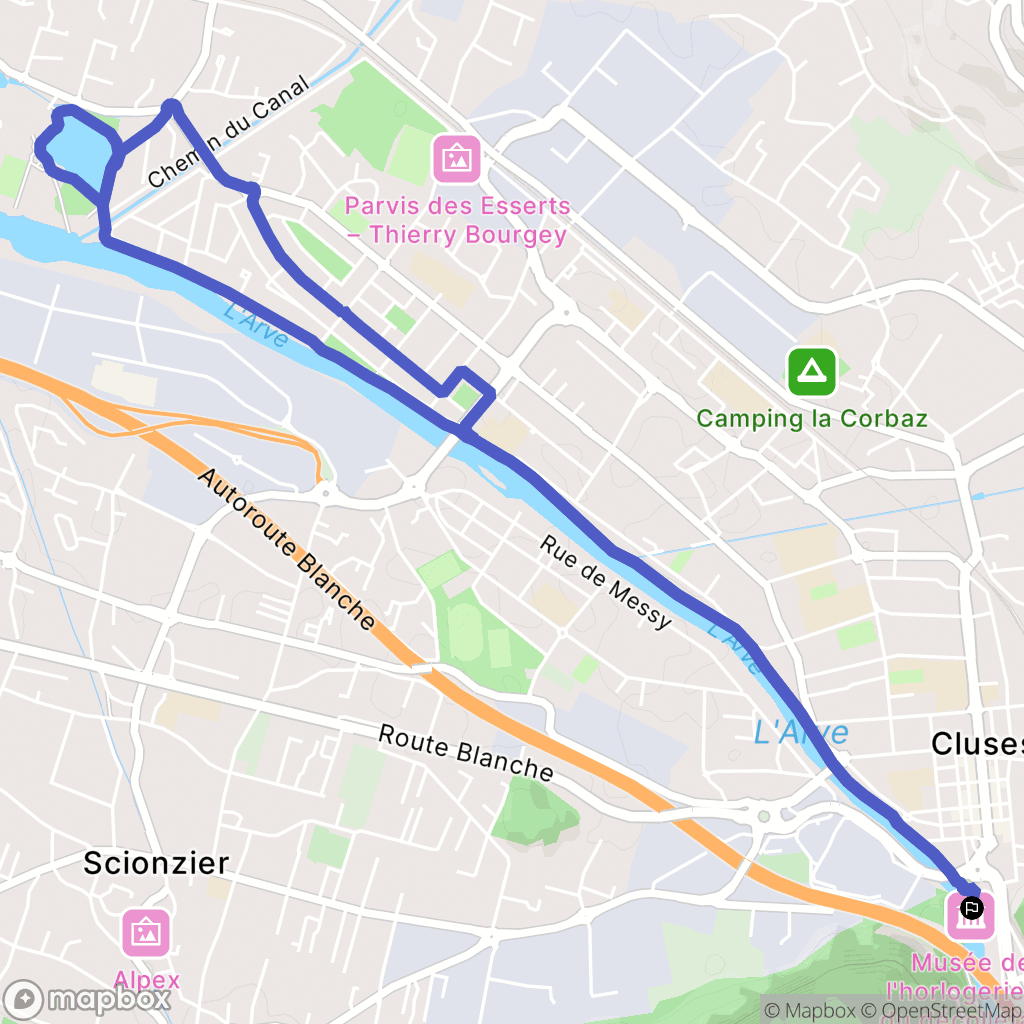 Cluses : carte du parcours de randonnée - France