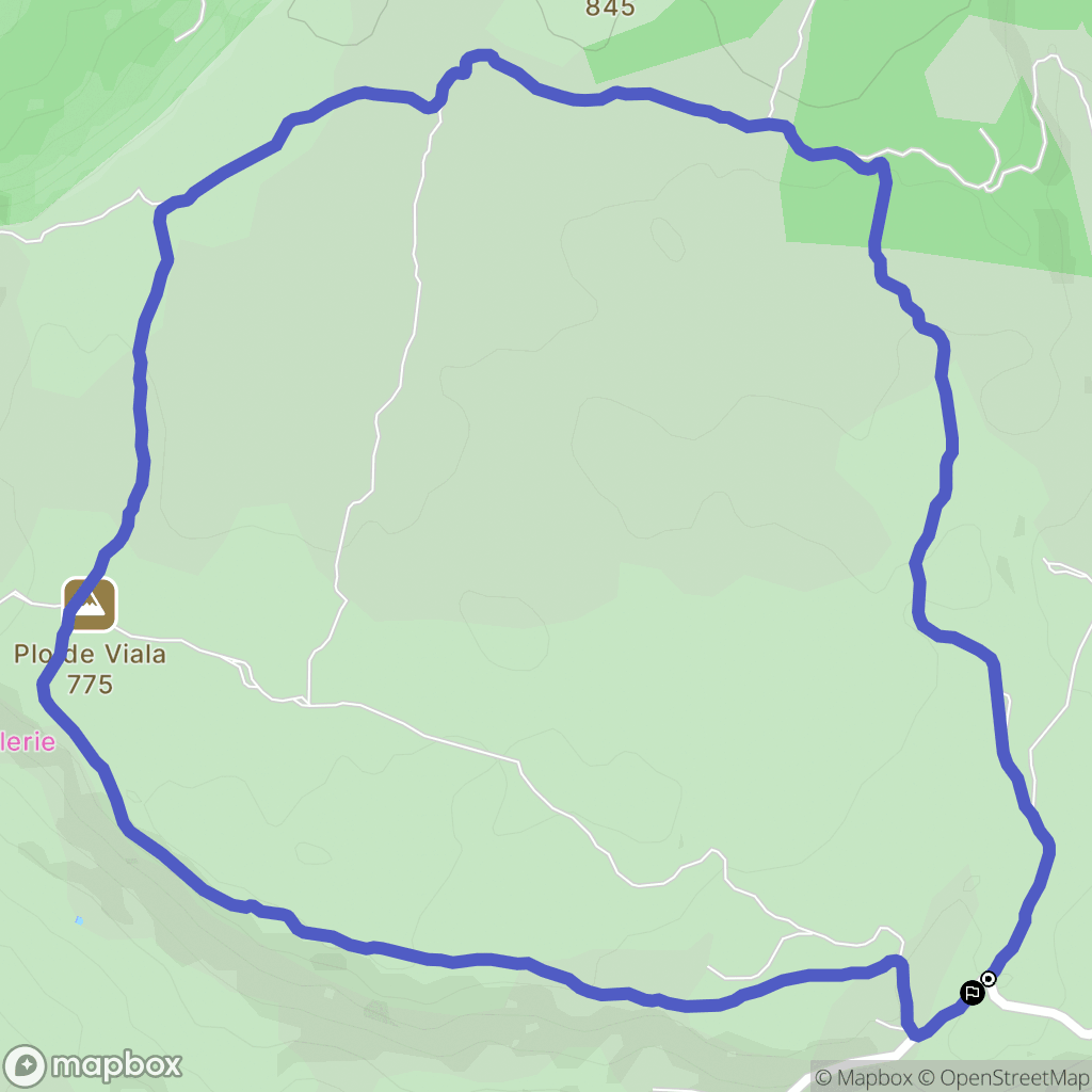 Cornus : carte du parcours de randonnée - France