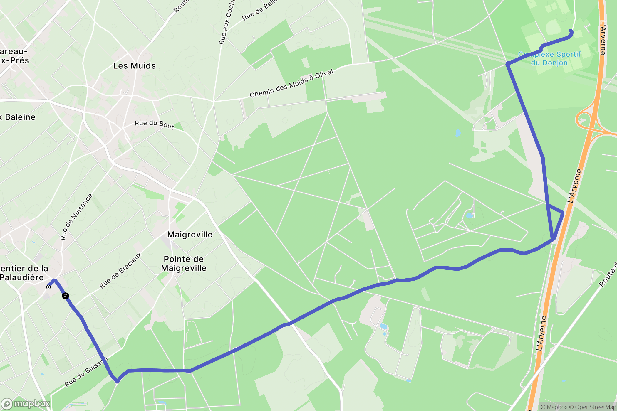 Mézières-lez-Cléry : carte du parcours de randonnée - France