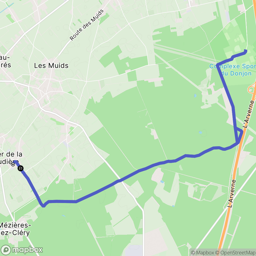 Mézières-lez-Cléry : carte du parcours de randonnée - France