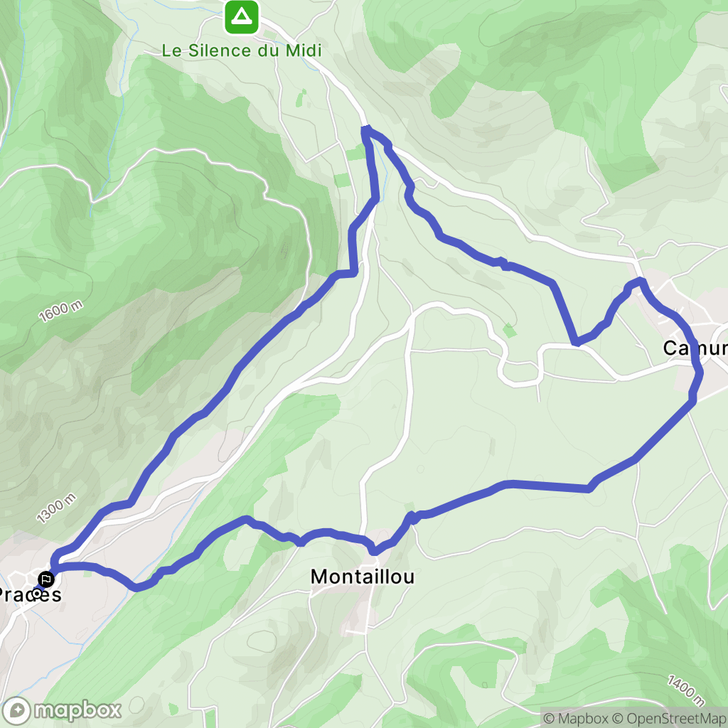 Prades : carte du parcours de randonnée - France