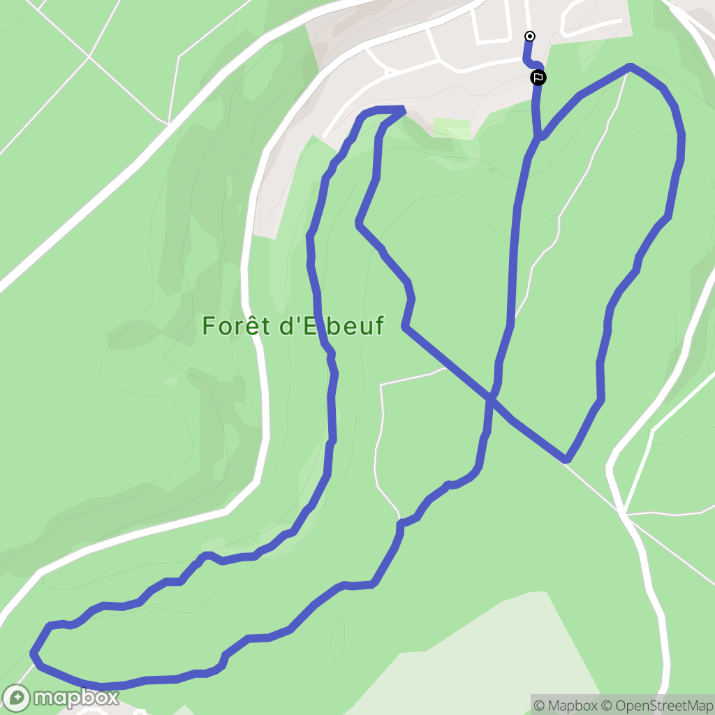 Elbeuf : carte du parcours de randonnée - France