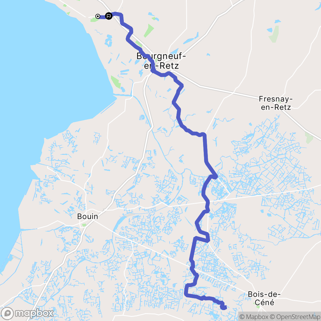 Les Moutiers-en-Retz : carte du parcours de randonnée - France