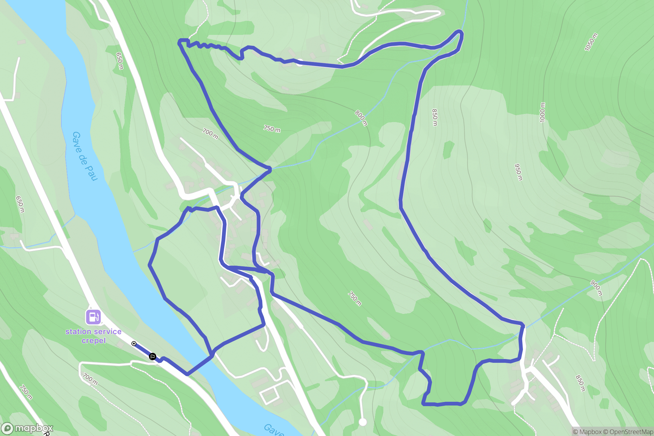 Saligos : carte du parcours de randonnée - France