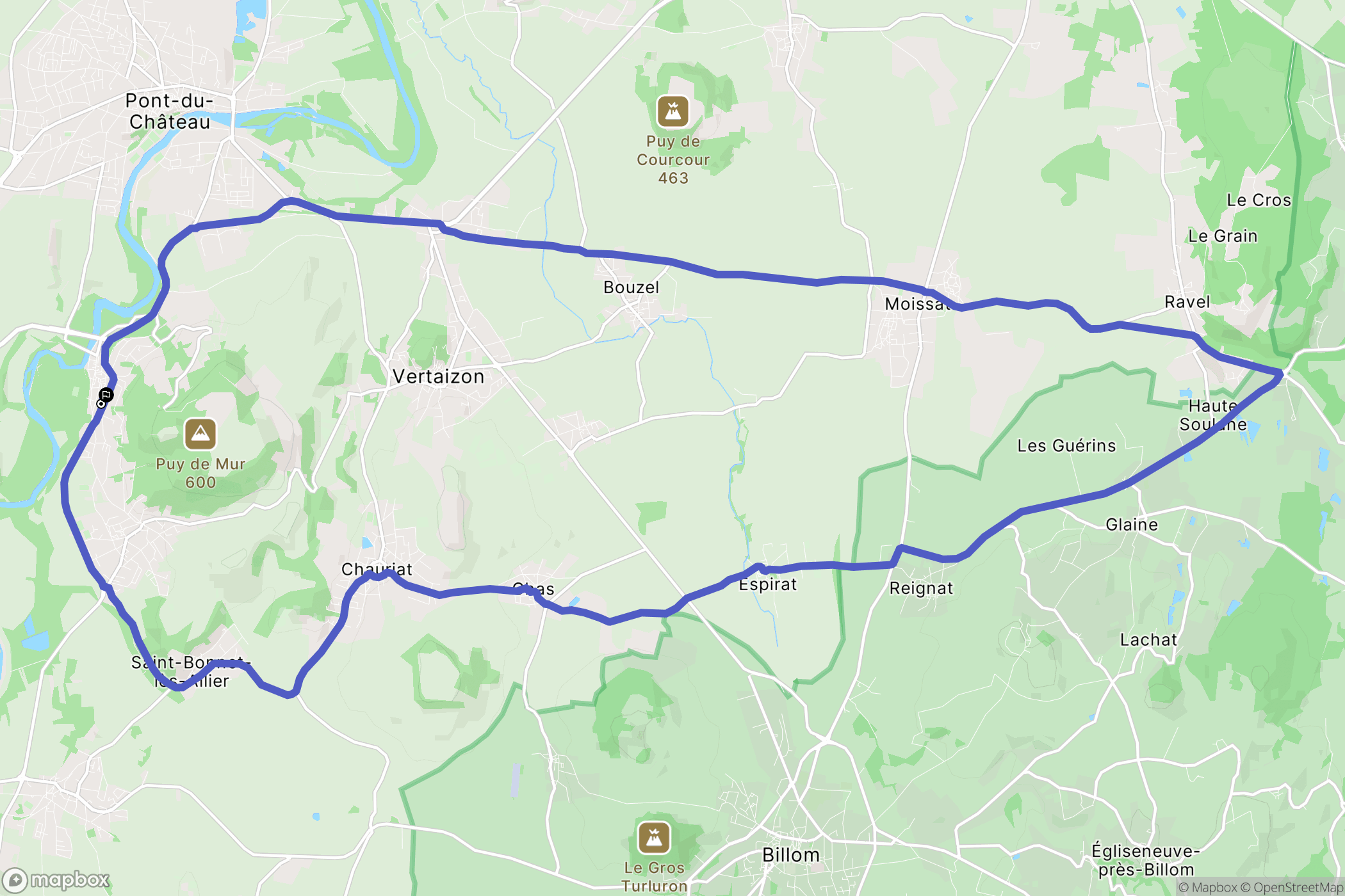 Mur-sur-Allier : carte du parcours de randonnée - France