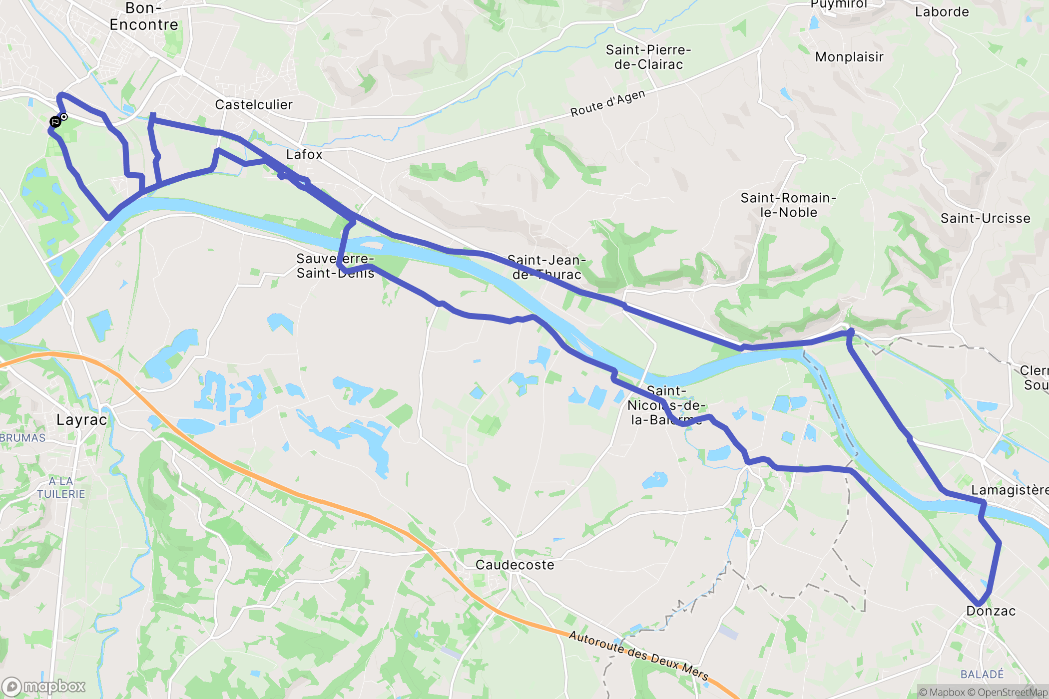 Boé : carte du parcours de randonnée - France