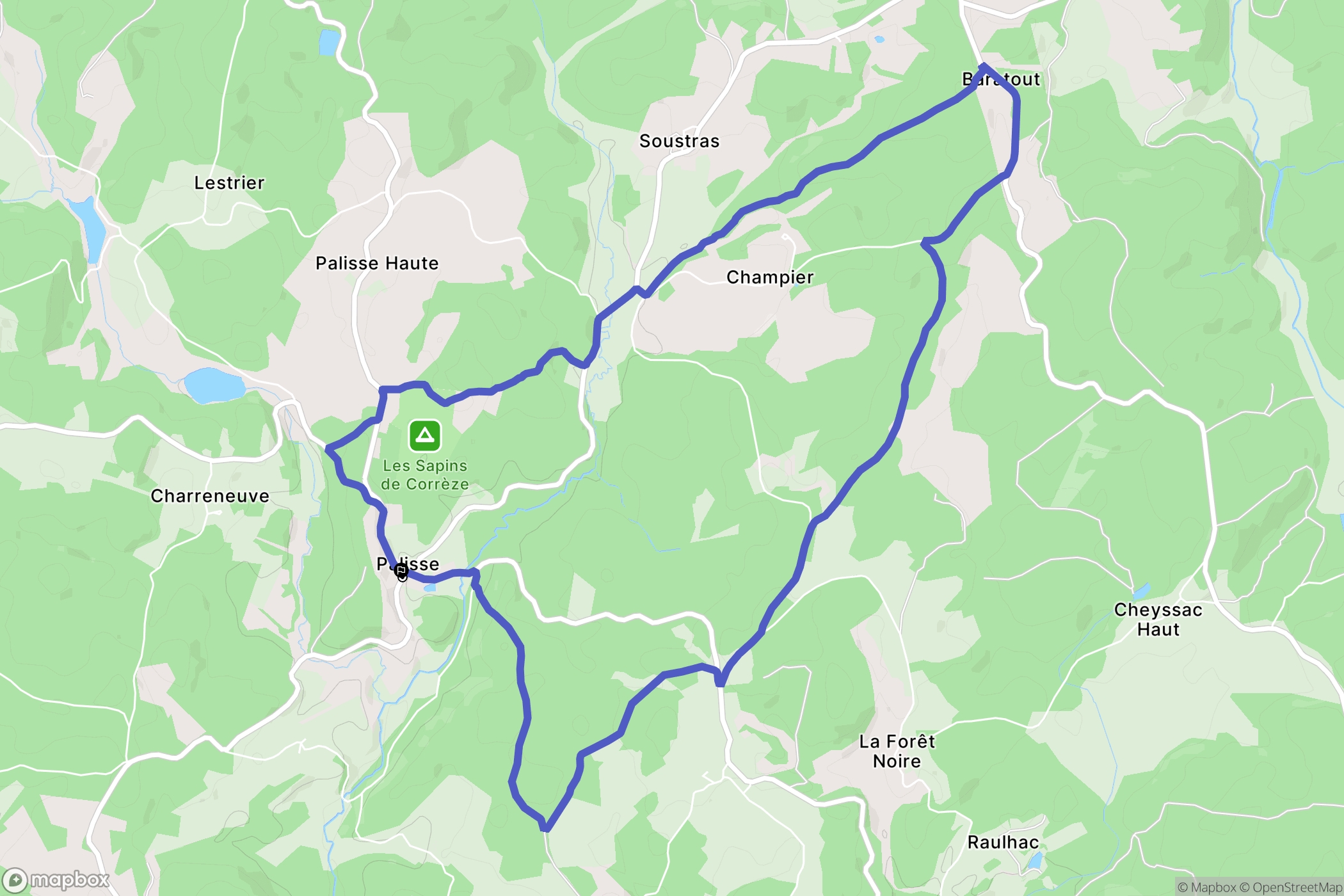 Palisse : carte du parcours de randonnée - France