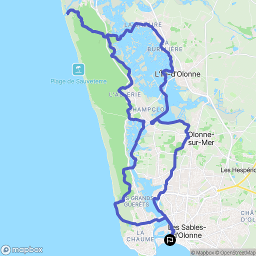 Les Sables-d'Olonne : carte du parcours de randonnée - France