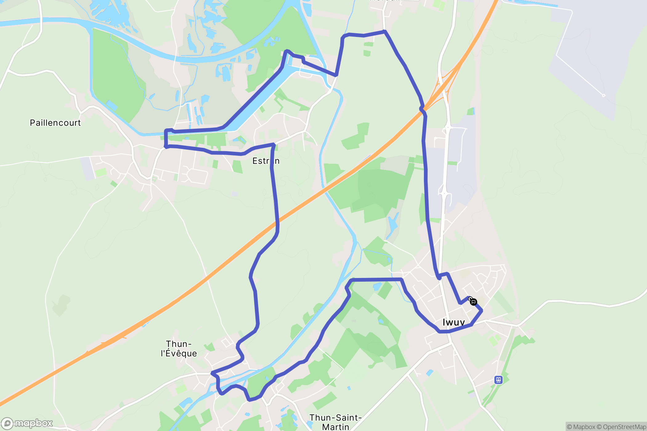 Iwuy : carte du parcours de randonnée - France