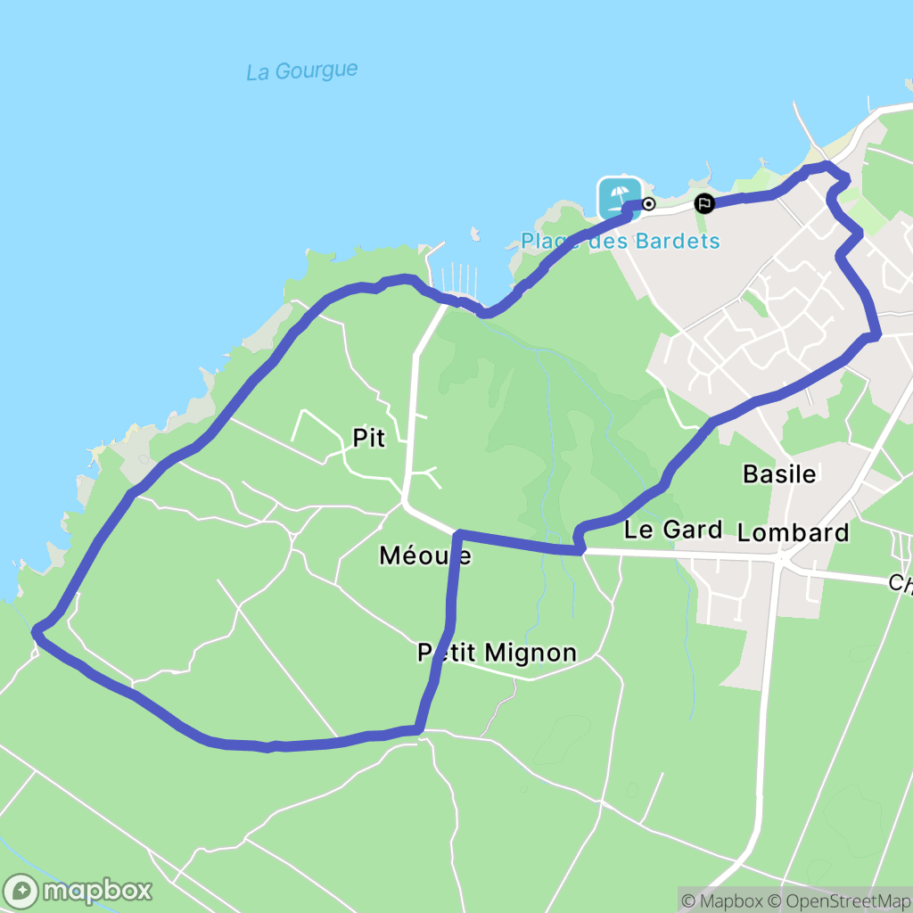 Sanguinet : carte du parcours de randonnée - France