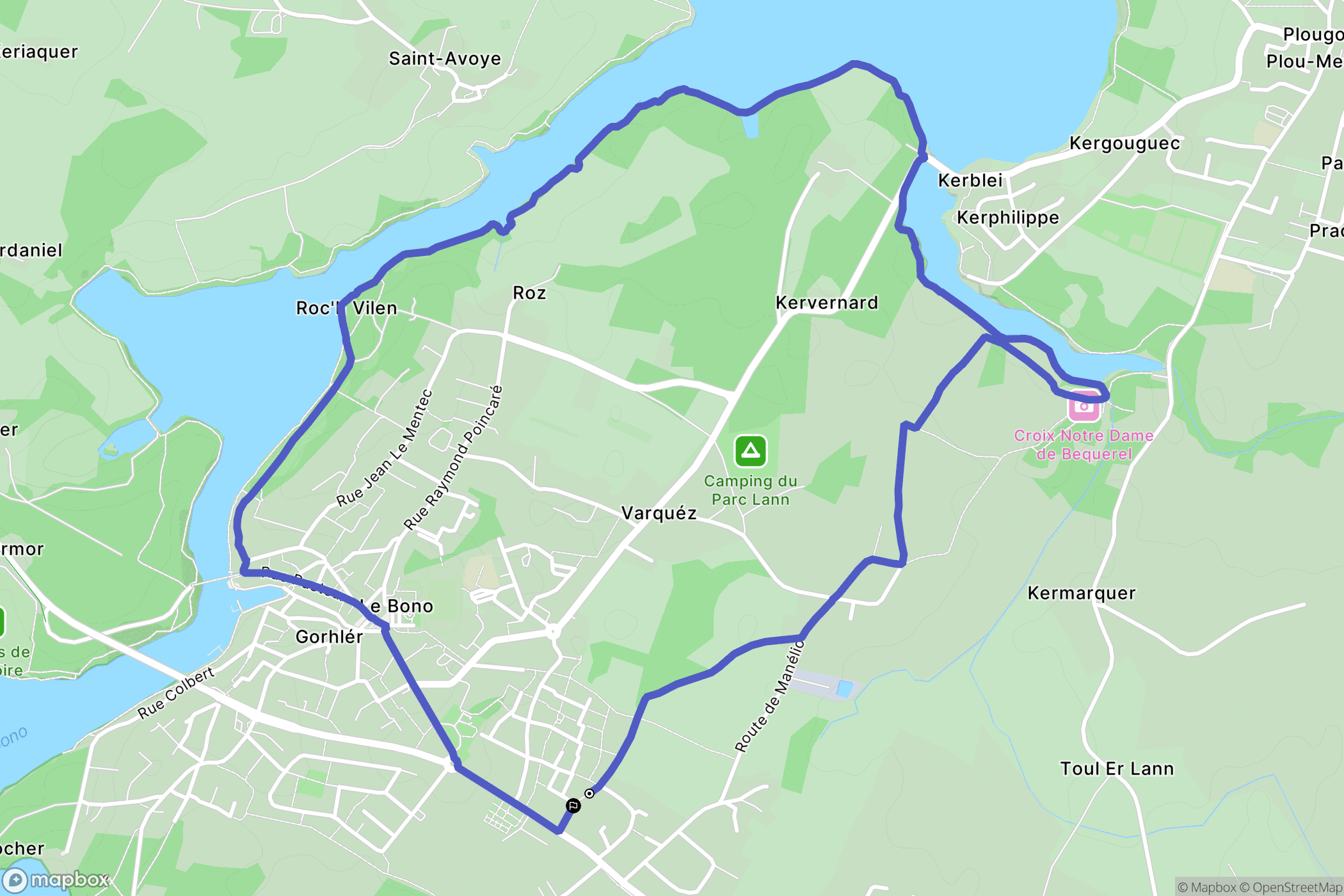 Le Bono : carte du parcours de randonnée - France