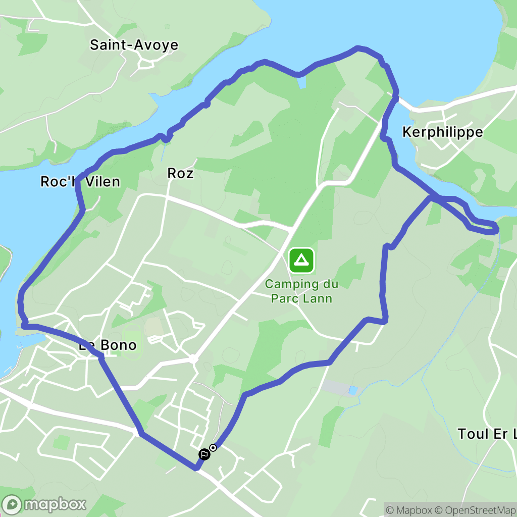 Le Bono : carte du parcours de randonnée - France