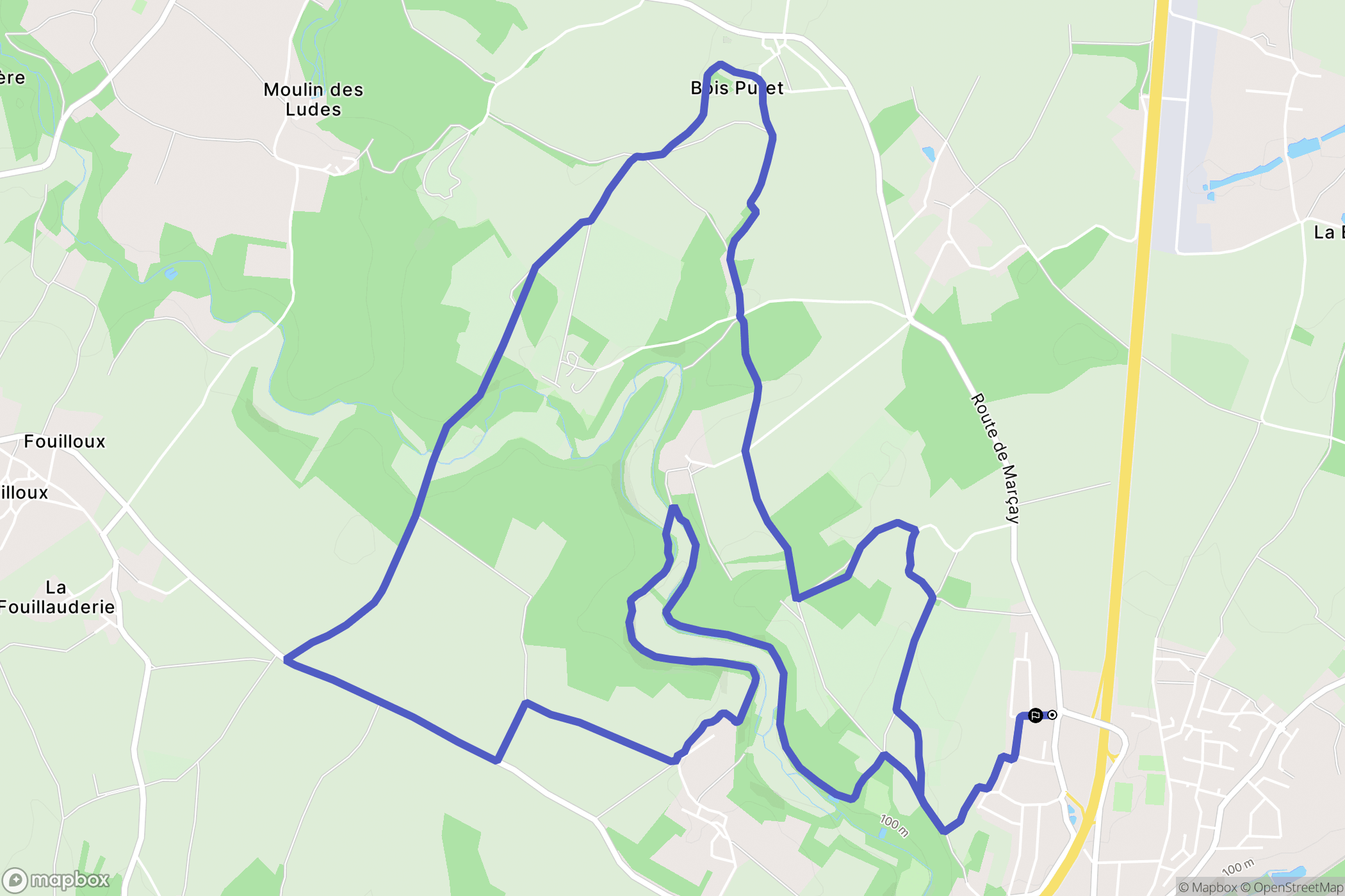 Vivonne : carte du parcours de randonnée - France