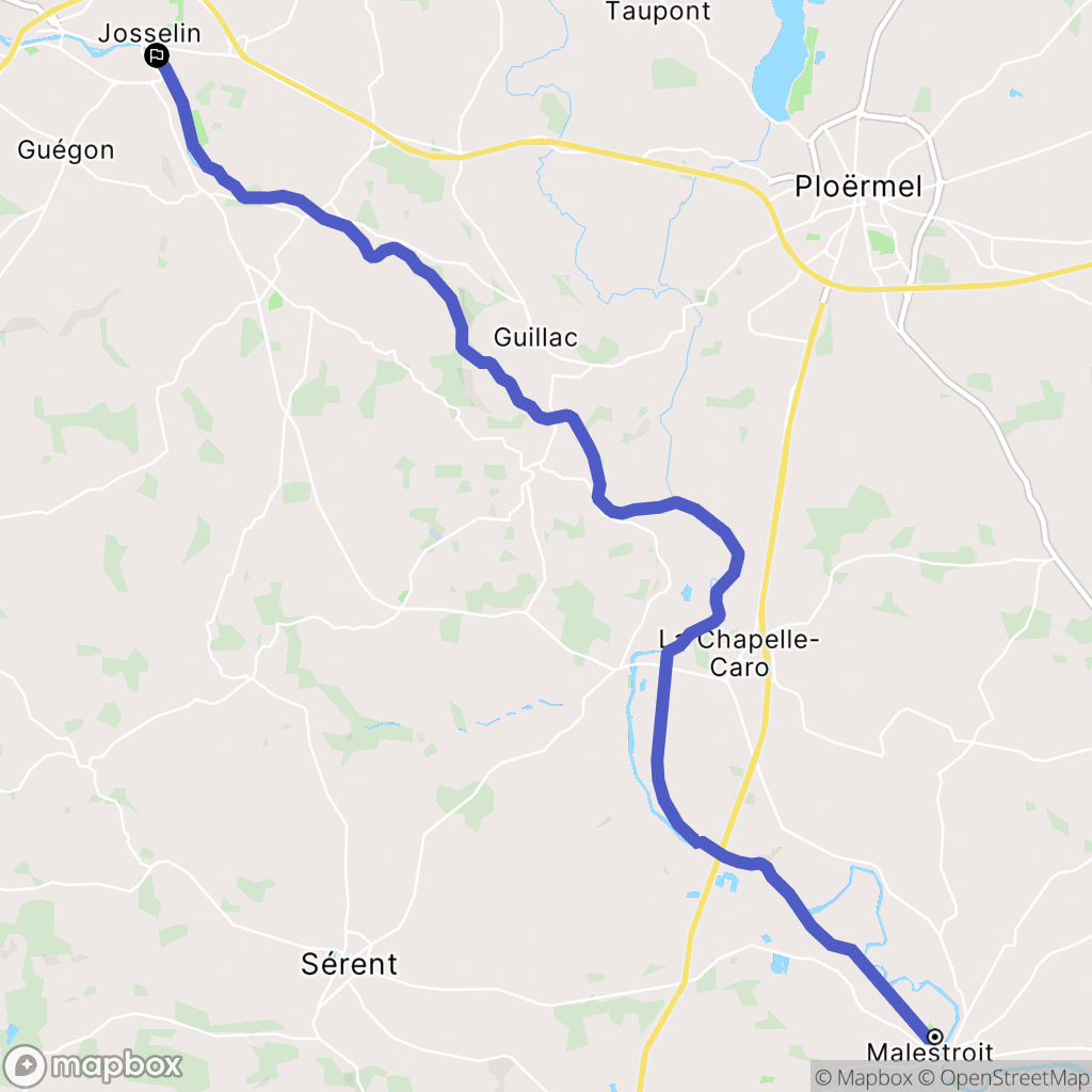 Malestroit : carte du parcours de randonnée - France
