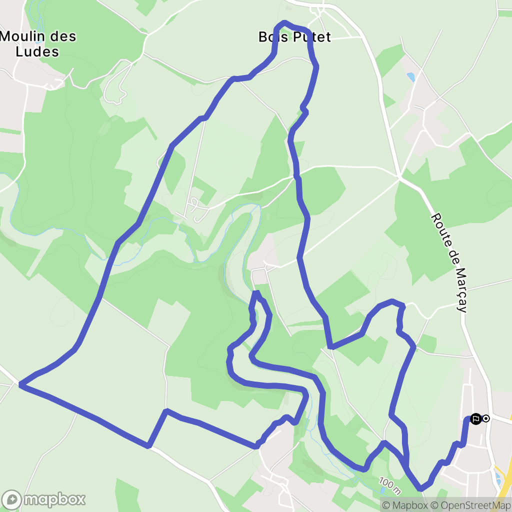 Vivonne : carte du parcours de randonnée - France