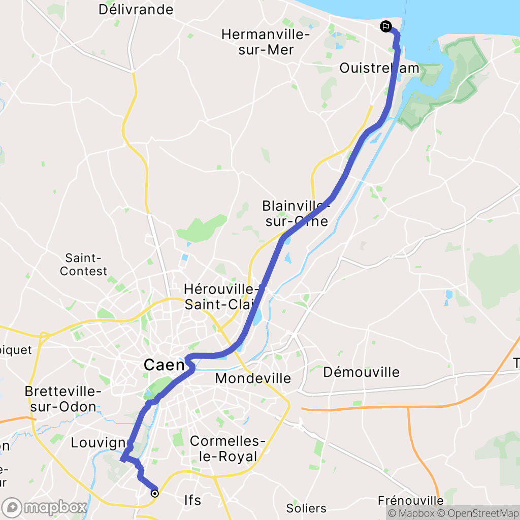 Fleury-sur-Orne : carte du parcours de randonnée - France